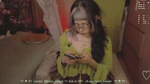 Snapshot of blushing_nymph chatting on June 26, 2026, 12:37 am Im Nym Justa nymph on twitter and IG online show from June 26, 2026, 12:37 am