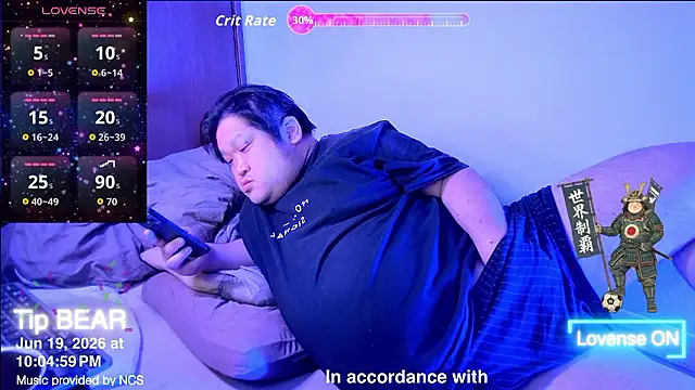 ChubbyBEAR039 online show from June 19, 2026, 1:04 pm