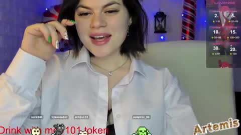 Snapshot of artemis696 chatting on January 2, 2025, 4:02 pm Artemis  my pvt is open and lovense is active  online show from January 2, 2025, 4:02 pm