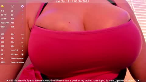 Snapshot of queenayana chatting on October 11, 2025, 9:02 pm Ayana Delatorre online show from October 11, 2025, 9:02 pm