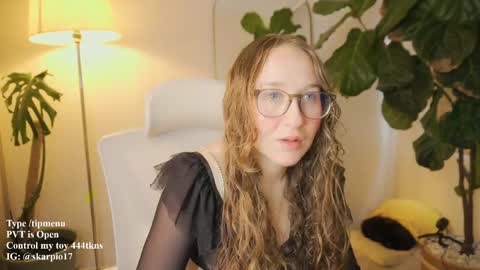 Snapshot of skarpio17 chatting on April 11, 2026, 6:56 pm Im Scarlett ONLINE 5pm-10pm NYC time online show from April 11, 2026, 6:56 pm