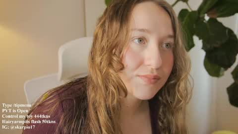 Snapshot of skarpio17 chatting on April 19, 2026, 2:38 pm Im Scarlett ONLINE 5pm-10pm NYC time online show from April 19, 2026, 2:38 pm