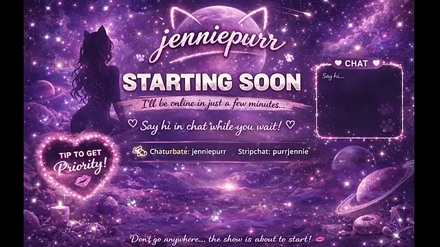 purrjennie online show from March 27, 2026, 11:15 pm