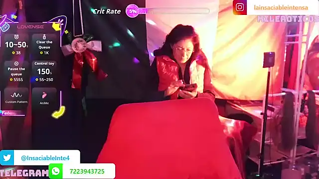 LaInsaciableIntensa online show from September 14, 2025, 2:11 am