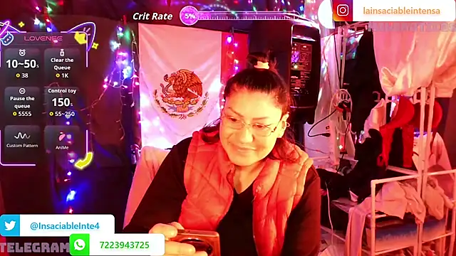 Snapshot of LaInsaciableIntensa chatting on February 15, 2026, 12:29 am LaInsaciableIntensa online show from February 15, 2026, 12:29 am