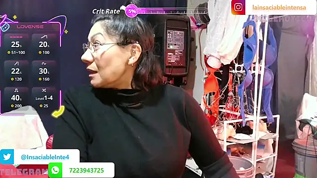 Snapshot of LaInsaciableIntensa chatting on February 25, 2026, 2:21 am LaInsaciableIntensa online show from February 25, 2026, 2:21 am