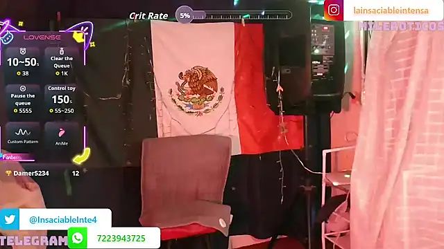 LaInsaciableIntensa online show from March 23, 2026, 1:20 am