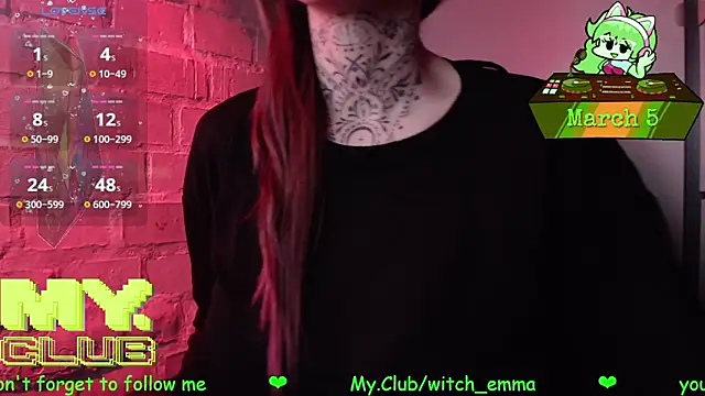 Snapshot of Witch_Emma chatting on March 5, 2026, 10:00 am Witch Emma online show from March 5, 2026, 10:00 am