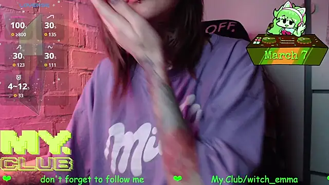 Snapshot of Witch_Emma chatting on March 7, 2026, 9:17 am Witch Emma online show from March 7, 2026, 9:17 am