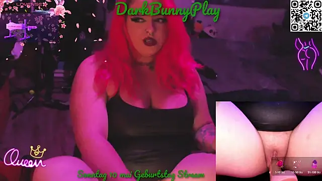 Snapshot of DarkBunnyPlay chatting on May 8, 2026, 6:57 pm DarkBunnyPlay online show from May 8, 2026, 6:57 pm